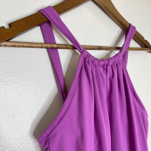 Athleta Purple Nylon Spandex Sleeveless Halter Maxi Dress Size XXS Women’s - Picture 4 of 8